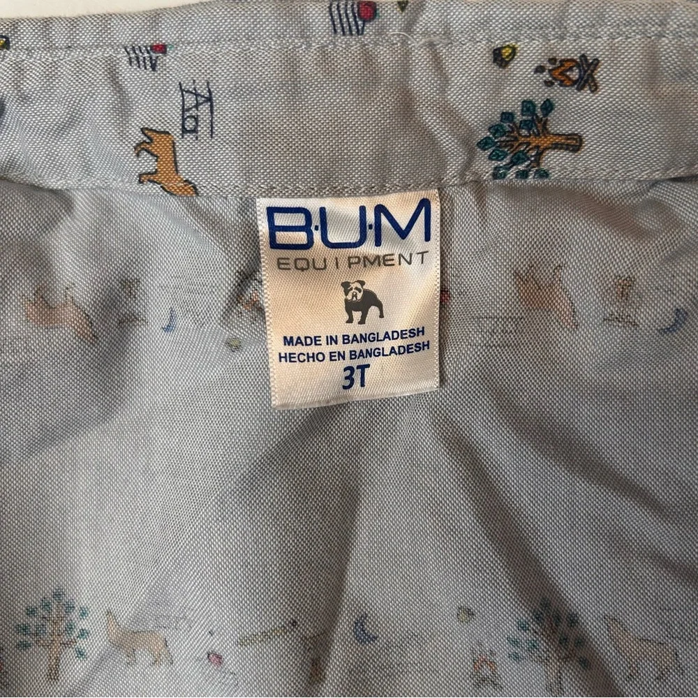B.U.M Equipment Kids Gray Animal Print Button Down Shirt 3T